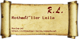 Rothmüller Leila névjegykártya